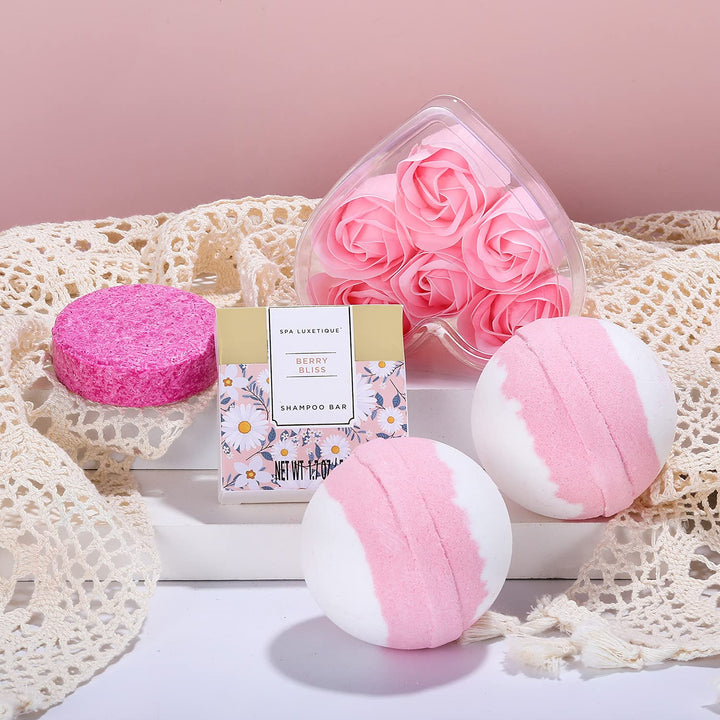 SPA LUXETIQUE Beauty Set für Frauen-Bade Geschenkset 15tlg Geburtstagsgeschenk mit Duschgel,Geräumig