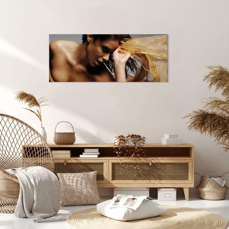 Wandbilder Dekoration Wohnzimmer Frau Pose Tanzen Panorama Bilder auf Leinwand 120x50cm Leinwandbild