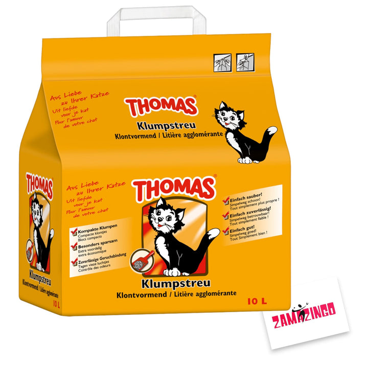 Thomas Klumpstreu Geruchsbindende Katzenstreu (10 L) + Zama4Zingo Karte, 10 L