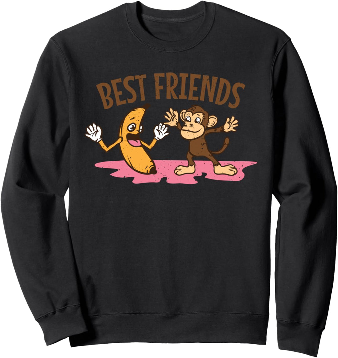 Süsser Affe mit besten Freund seiner Banane Geschenk Schule Sweatshirt