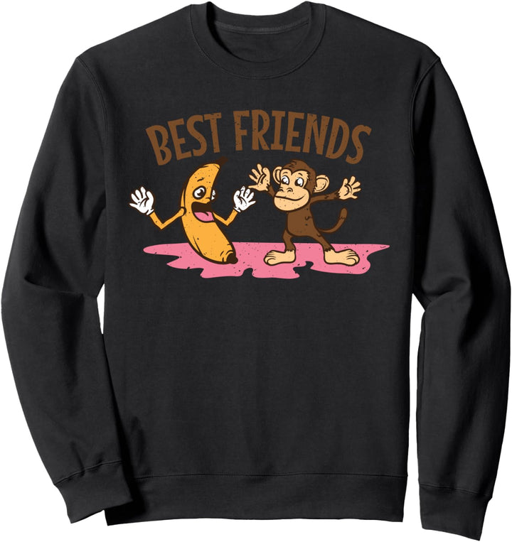 Süsser Affe mit besten Freund seiner Banane Geschenk Schule Sweatshirt