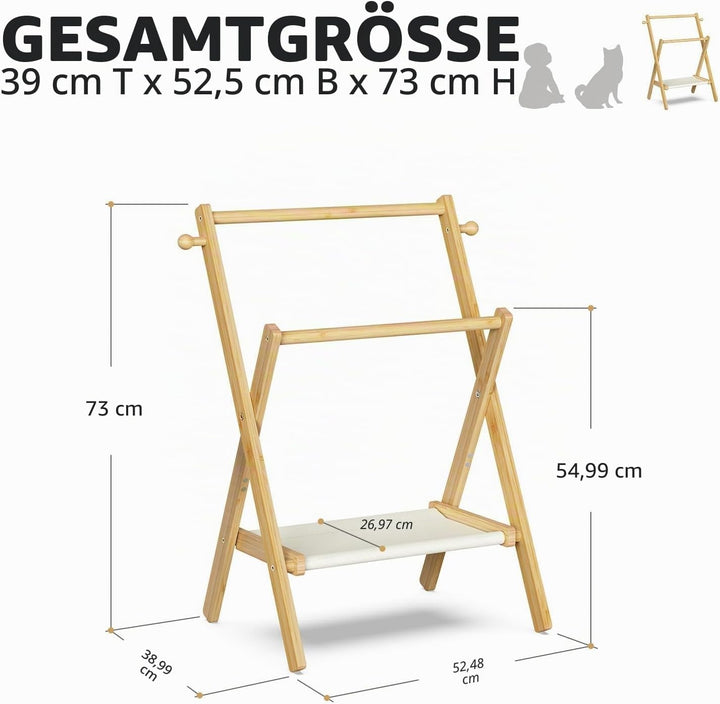 BAMBOOHOMIE Baby-Kleiderständer für Babyshower, Haustiere und Puppen, Baby-Kleiderständer mit Ablage