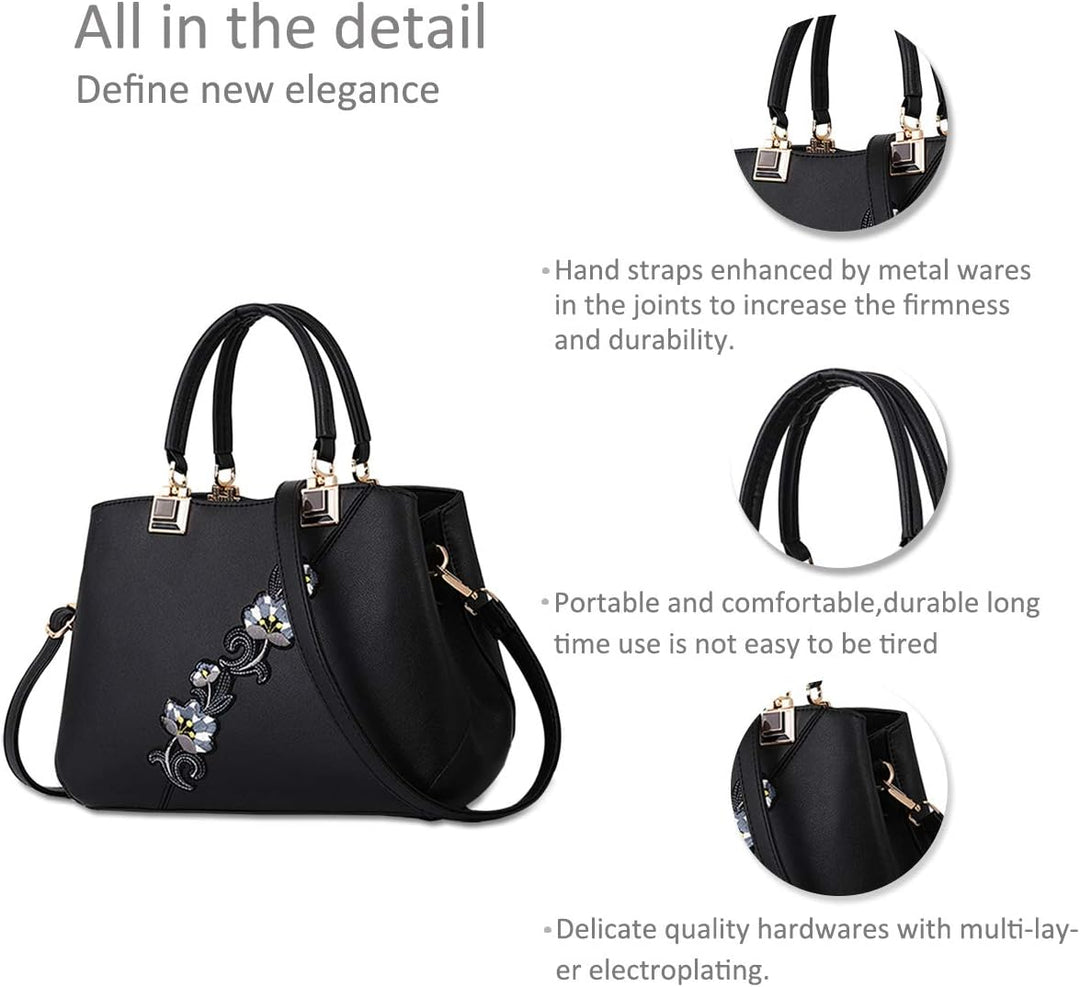 NICOLE & DORIS Handtaschen Damen modische Damenhandtaschen taschen Damen Umhängetaschen mit Blumenmu