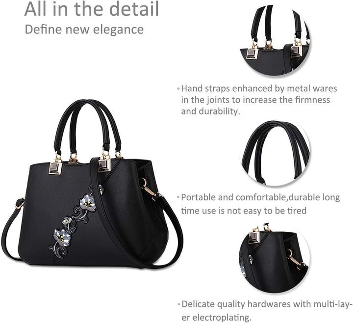 NICOLE & DORIS Handtaschen Damen modische Damenhandtaschen taschen Damen Umhängetaschen mit Blumenmu