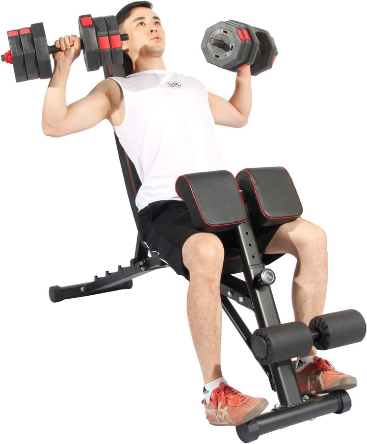 sogesfurniture Klappbare Hantelbank Schrägbank Variable negativ/Fach, Multi-Funktion Fitnessbank,Tra