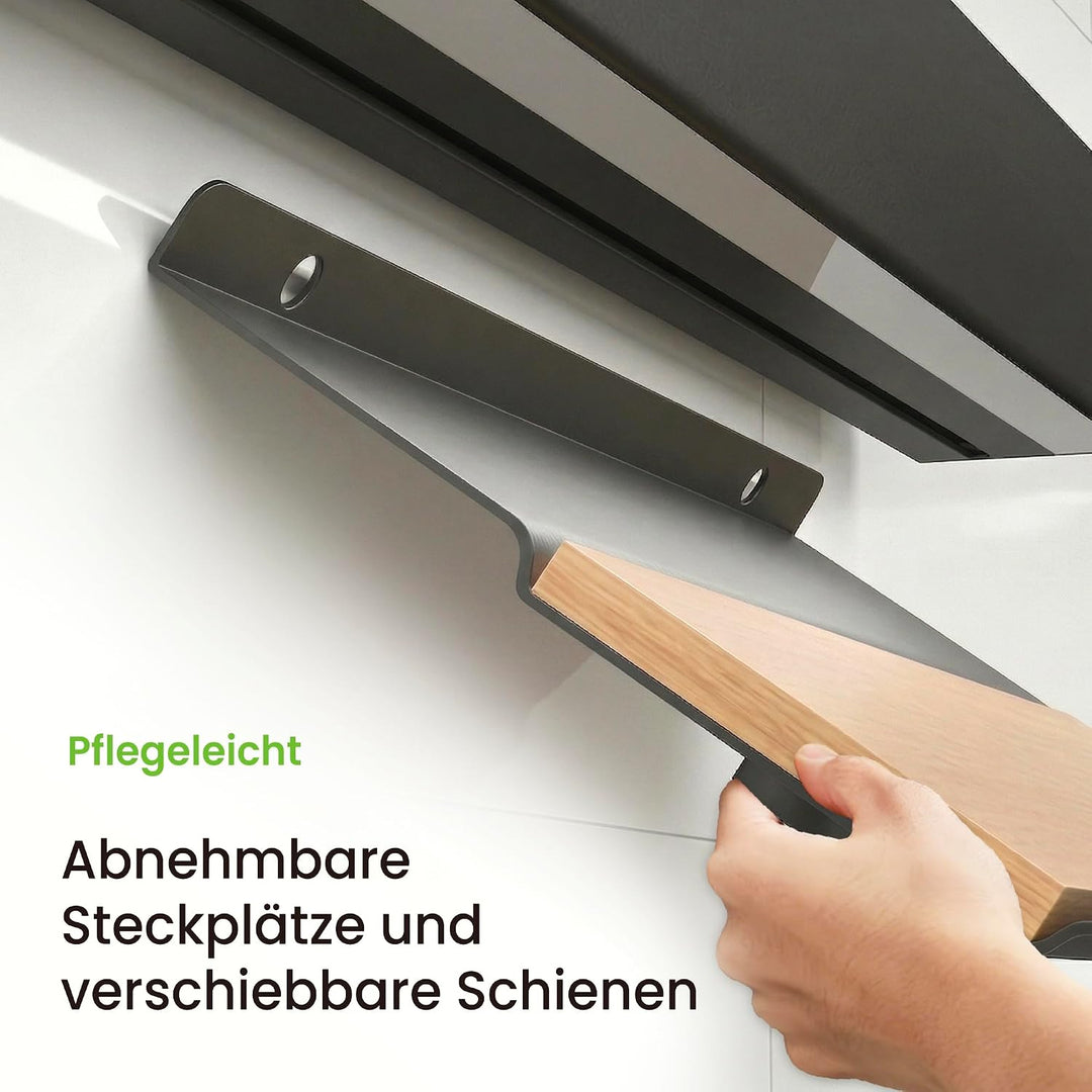 Mai & Mai Topfdeckelhalter mit Utensilientöpfe inkl. 5 Haken, Multifunktional Küchenregal abnehmbar
