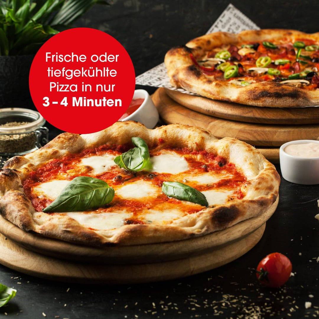 GOURMETmaxx Elektrischer Pizza-Ofen | Bis zu 420°C - Mit Pizzastein, Temperatureinstellung & 30min.