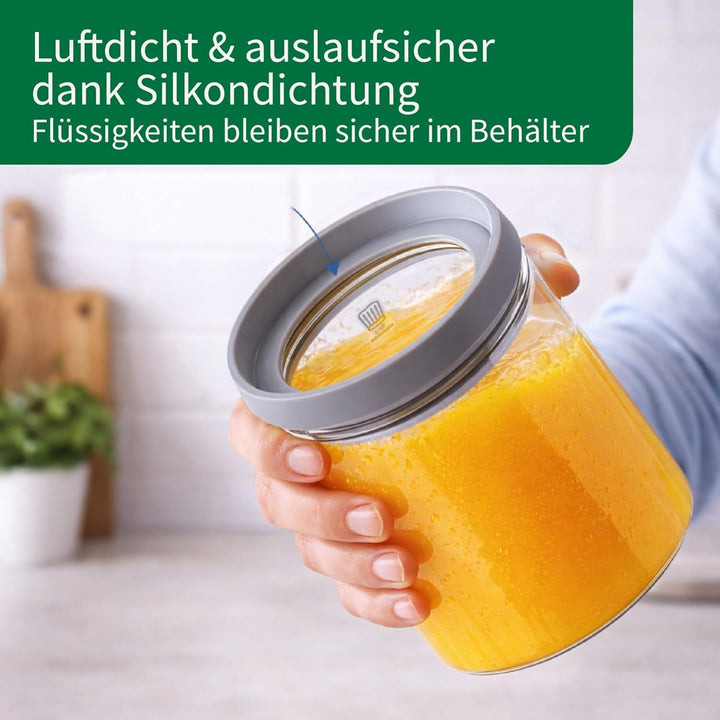FACKELMANN Chefkoch trifft 4er Set Vorratsbehälter mit Glasdeckel – 500 ml, Borosilikatglas, luftdic