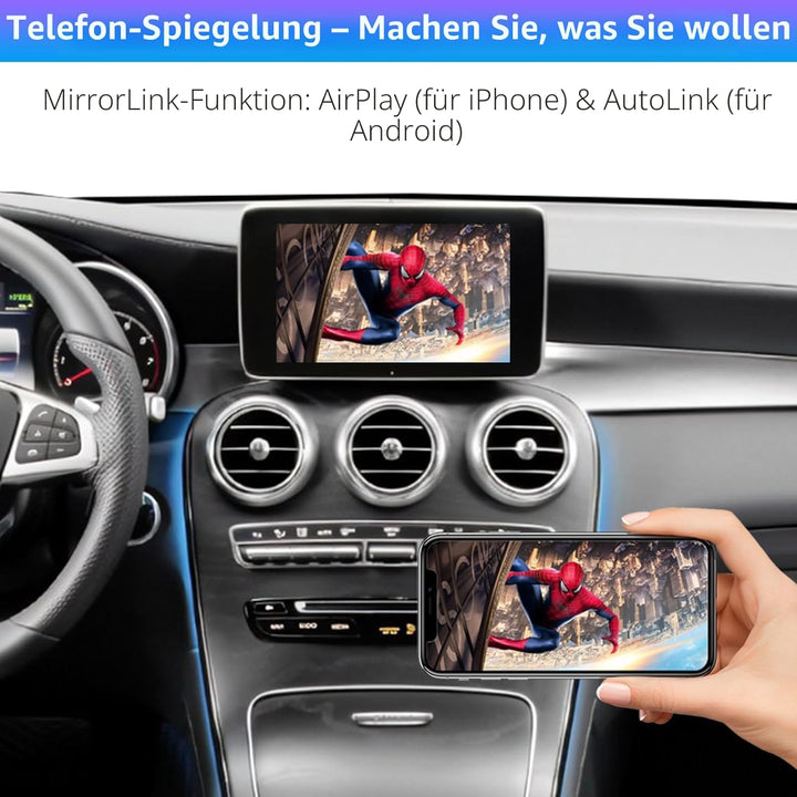 Road Top Wireless Carplay Android Auto für Mercedes Benz NTG5.0 C Klasse W205 GLC Klasse C350E, GLC2