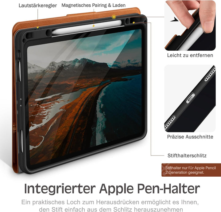 KingBlanc Hülle für iPad Pro 12,9 Zoll 2022 (6. Generation) /2021/2020/2018 (5./4./3. Gen) mit Stift