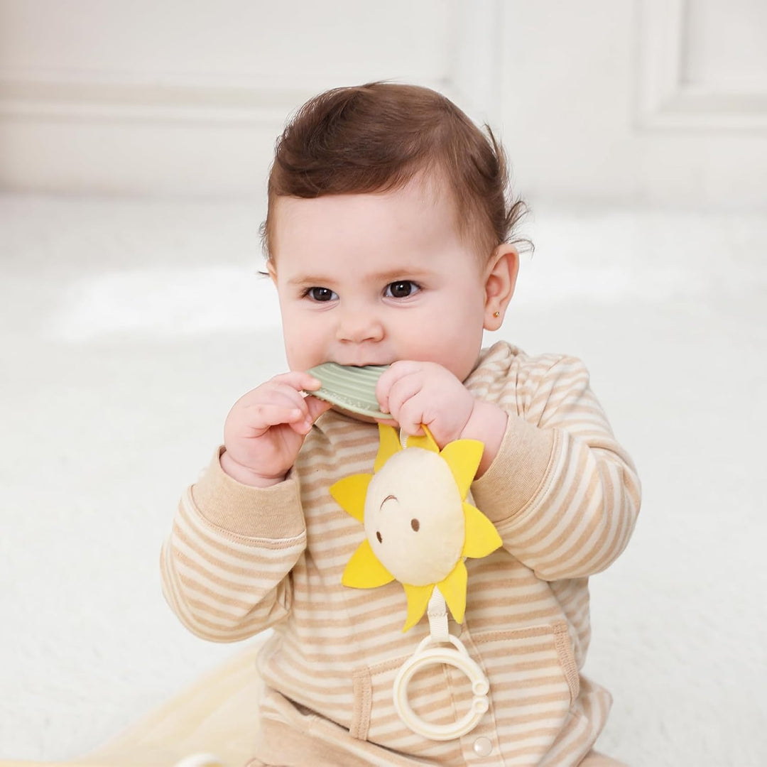 4 IN 1 Bär Spielbogen Baby, Spielmatte Babies mit Natur Holz Activity Spielbogen, 3 abnehmbaren Spie