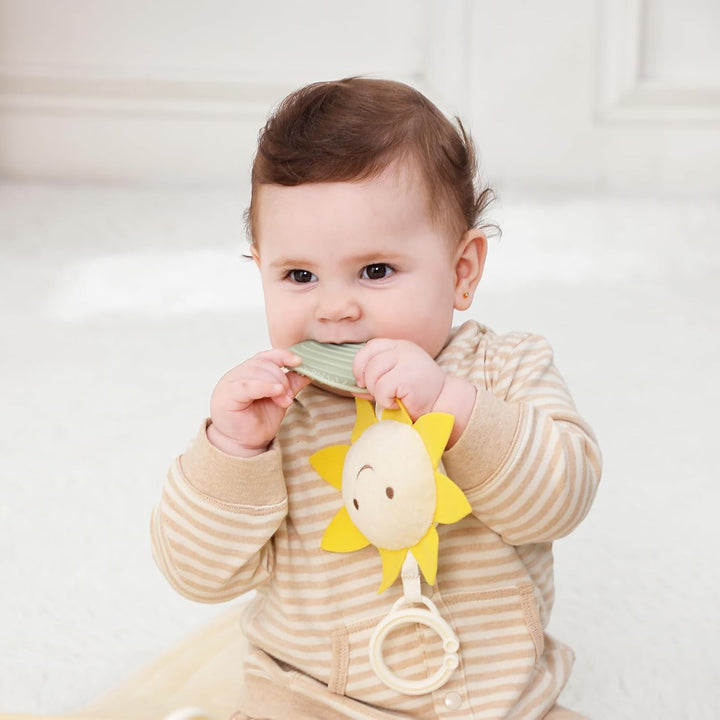 4 IN 1 Bär Spielbogen Baby, Spielmatte Babies mit Natur Holz Activity Spielbogen, 3 abnehmbaren Spie