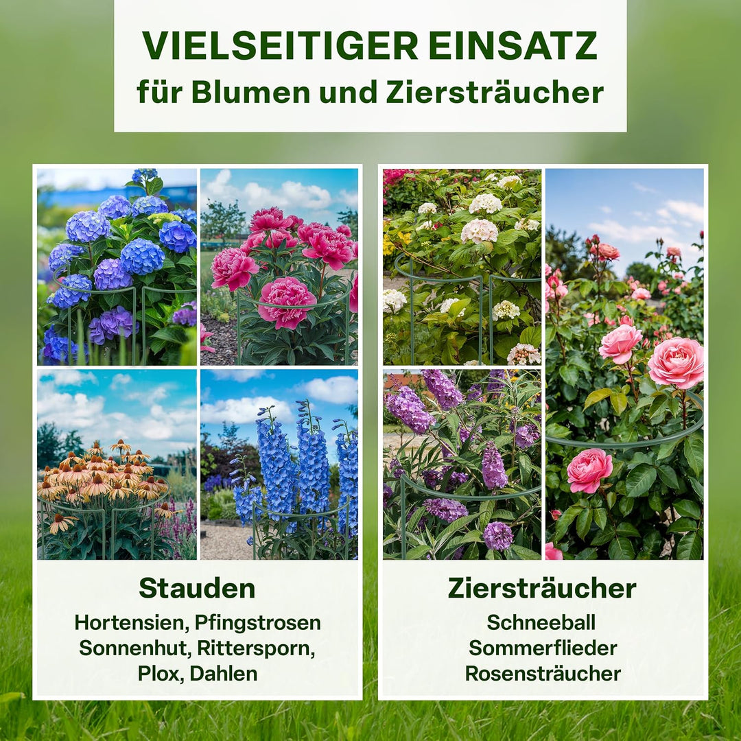 TTL GARDEN Strauchstützen 140cm x 40cm 4er Set - Pflanzenstütze Stahl rostfrei Kunststoff beschichte