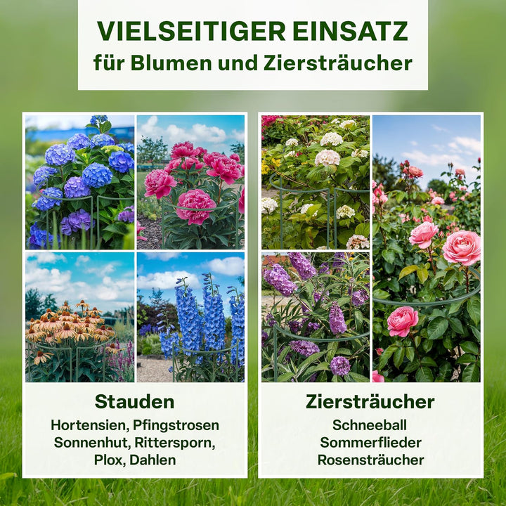 TTL GARDEN Strauchstützen 140cm x 40cm 4er Set - Pflanzenstütze Stahl rostfrei Kunststoff beschichte