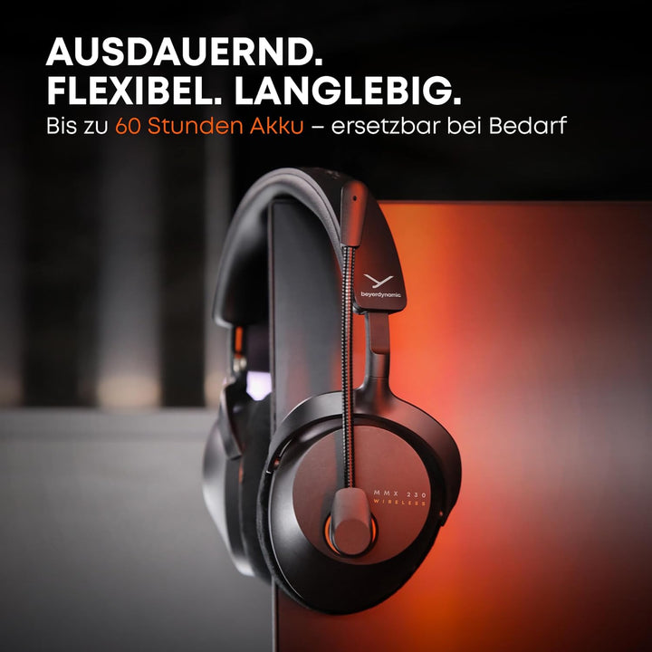 beyerdynamic MMX 230 Wireless Gaming Headset mit Bluetooth® 6.0 und ANC in Schwarz, Schwarz