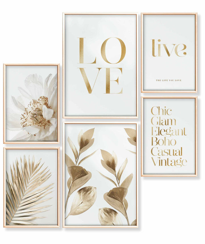 Heimlich® Premium Poster Set OHNE Bilderrahmen | 2 x DIN A3 & 4 x DIN A4 - ca. 30x42 & 21x30 | Stilv