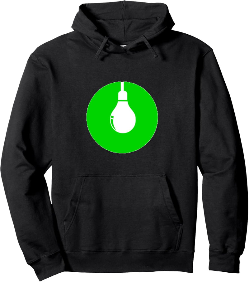 Grünes Glühbirnen-Symbol Pullover Hoodie