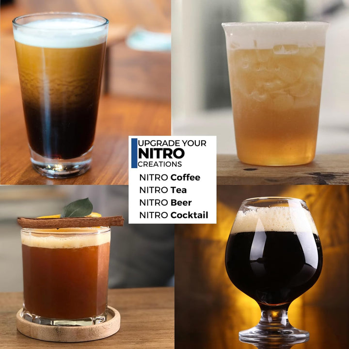 ICO Premium Stickstoff Kartuschen 10er Pack - N2 Kartuschen für Nitro Cold Brew Kaffee, Cocktails &