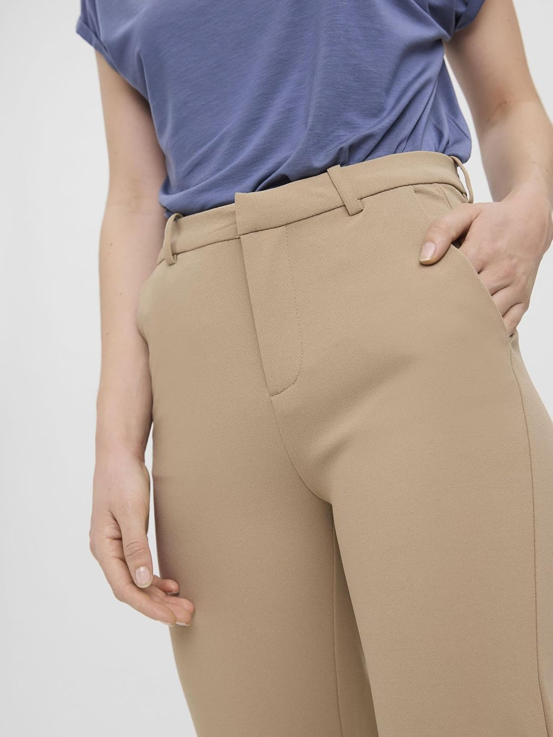 VERO MODA Female Hose VMZAMIRA Mittlere Taille Hose XS / 34L Silver Mink, XS / 34L Silver Mink