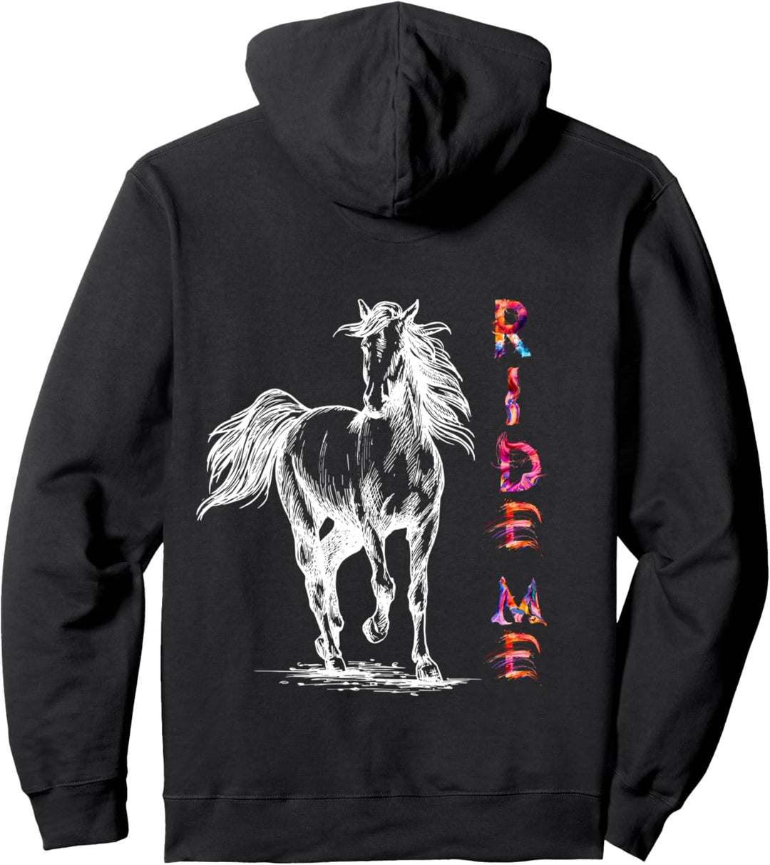 Ride me - tolle feurige Schrift Mädchen reiten Pferde Pullover Hoodie