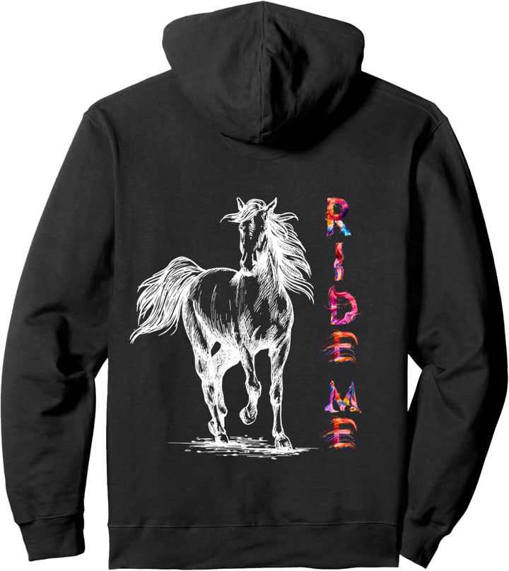 Ride me - tolle feurige Schrift Mädchen reiten Pferde Pullover Hoodie