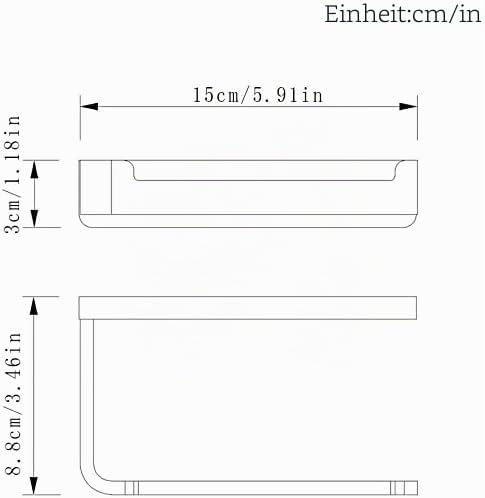 Flybath Toilettenpapierhalter Ohne Deckel Massiver Messing Vierkant Bad WC Rollenhalter Wandmontage