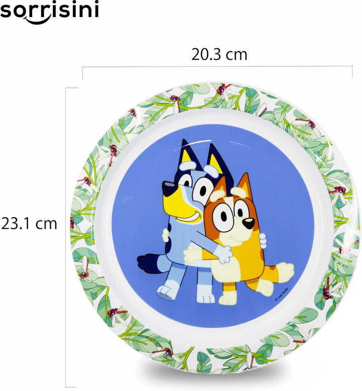 Sorrisini Kindergeschirr set Bluey, Wiederverwendbares Babygeschirr Set, Kinder Essgeschirr, Microwa
