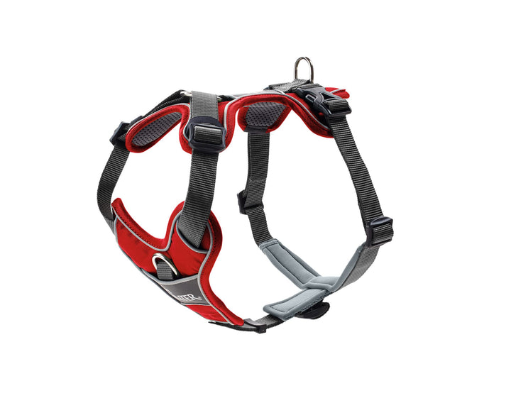 HUNTER DIVO Hundegeschirr, S, 45-56 cm, rot/grau 45 - 56 cm rot/grau, 45 - 56 cm rot/grau