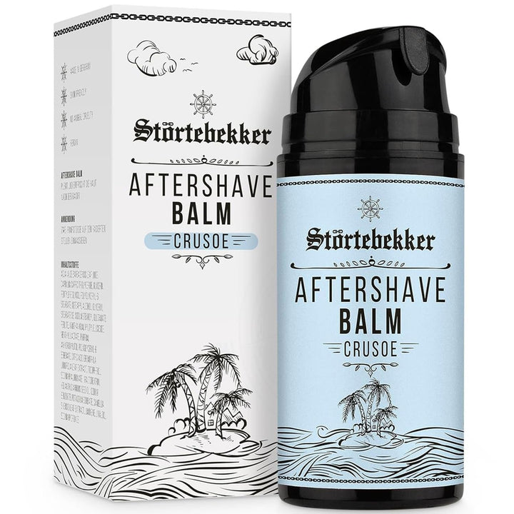 Störtebekker® Premium After Shave Balsam für Herren mit Crusoe-Duft - Gegen Hautirritationen, Rasurb