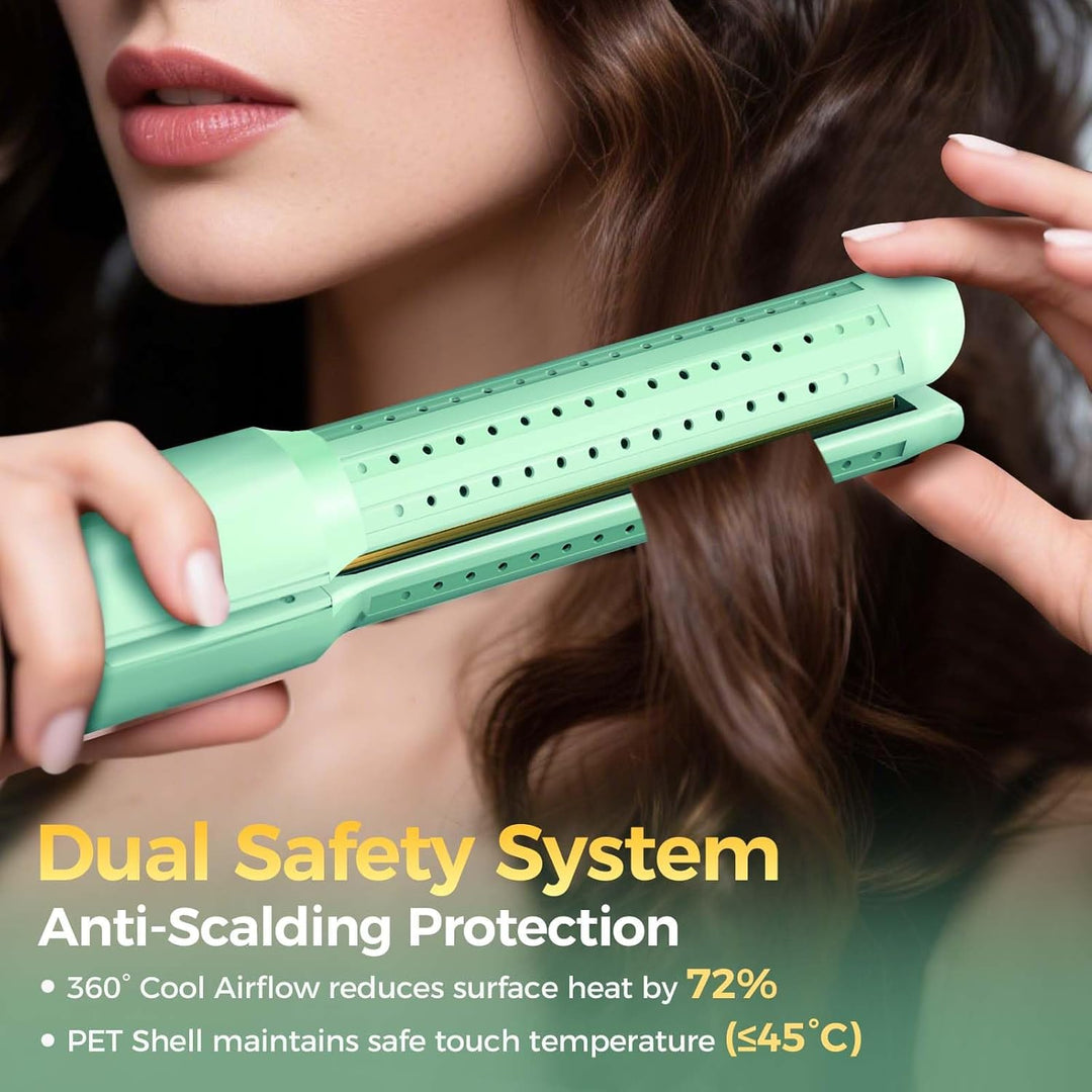 SUNMAY Glätteisen Locken und Glätten 2 in 1, Air Glätteisen mit 360°Kühlungsluft zur schnelleren Fix
