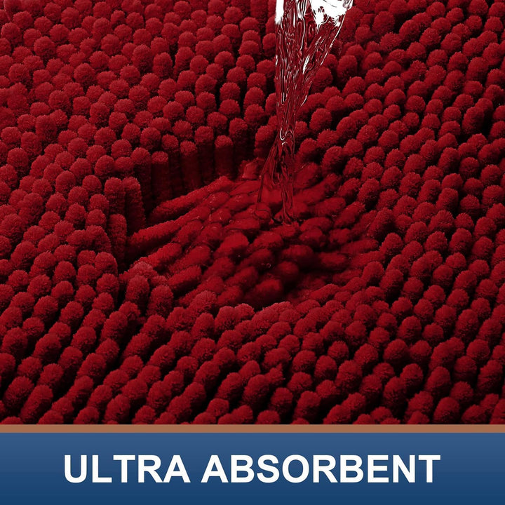 Homaxy rutschfeste Badematte Chenille Badezimmerteppich Mikrofaser Badteppich Saugfähige Hochflor Ba