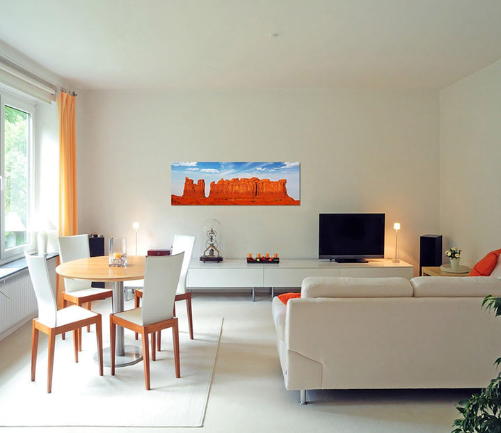 Paul Sinus Art Panoramabild auf Leinwand und Keilrahmen 150x50cm USA Monument Valley Felsen Himmel W