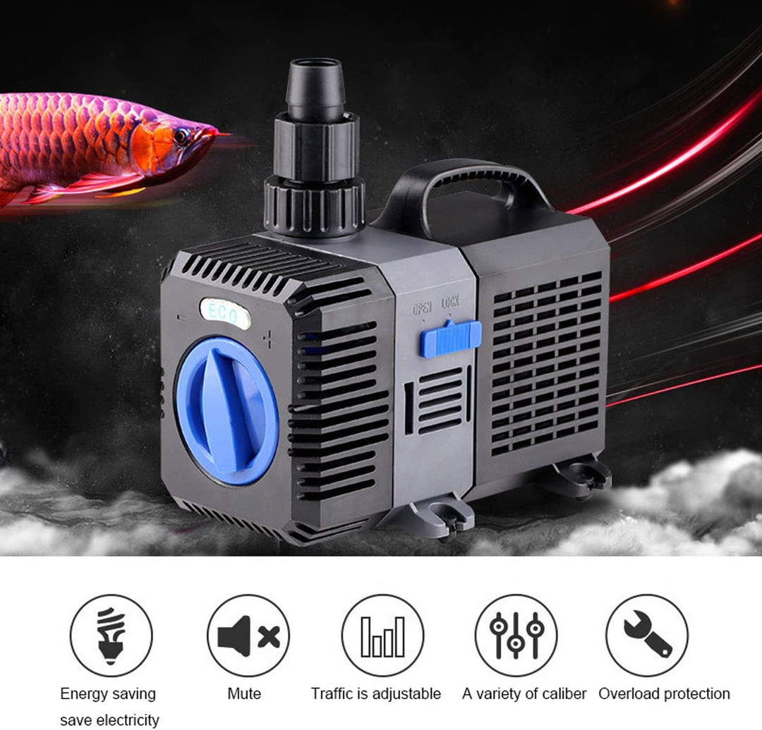 EXLECO Super Eco Teichpumpe Filterpumpe 8000L/H 70Watt Energiespar Wasserpumpe Koiteich Bachlaufpump