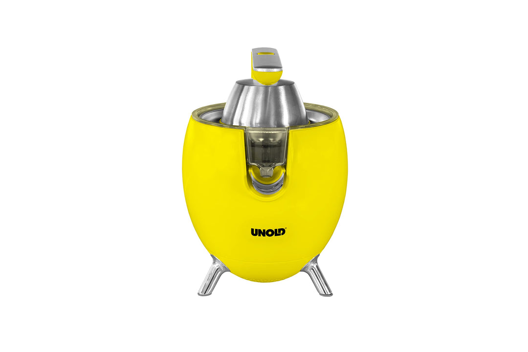 UNOLD 78132 ZITRUSPRESSE Power Juicy Yellow für grosse und kleine Zitrusfrüchte, 300W Motor für perf