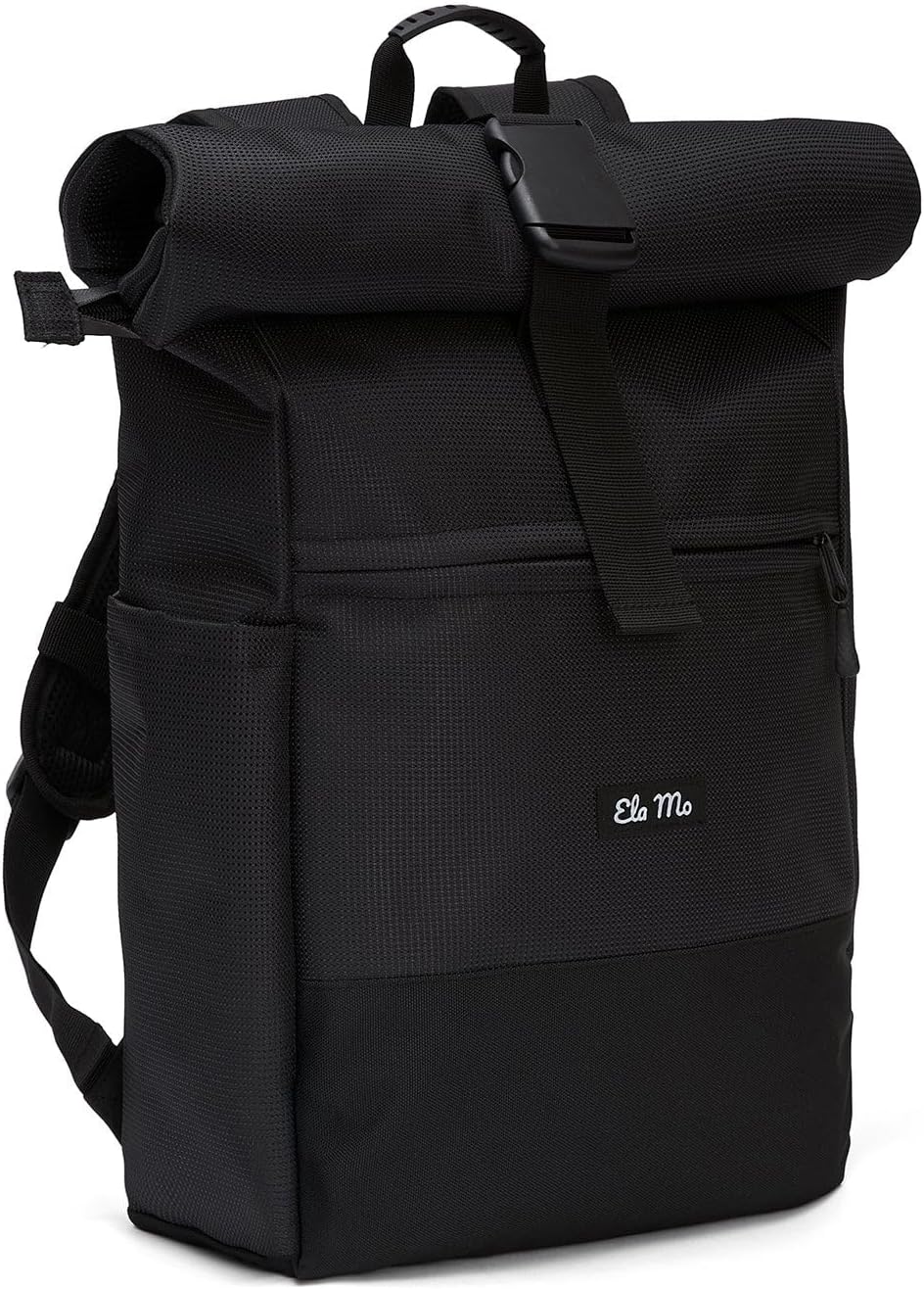 Ela Mo® Rolltop Rucksack Damen - Rollrucksack Anti Diebstahl für Sport & Reisen - Laptoprucksack für