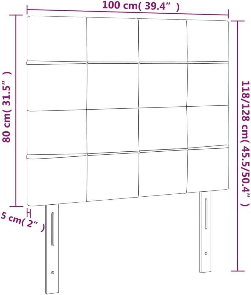 vidaXL Kopfteil 2 STK., Bettkopfteil mit Holzbeinen, Höhenverstellbar Polsterkopfteil für Bett, Bett