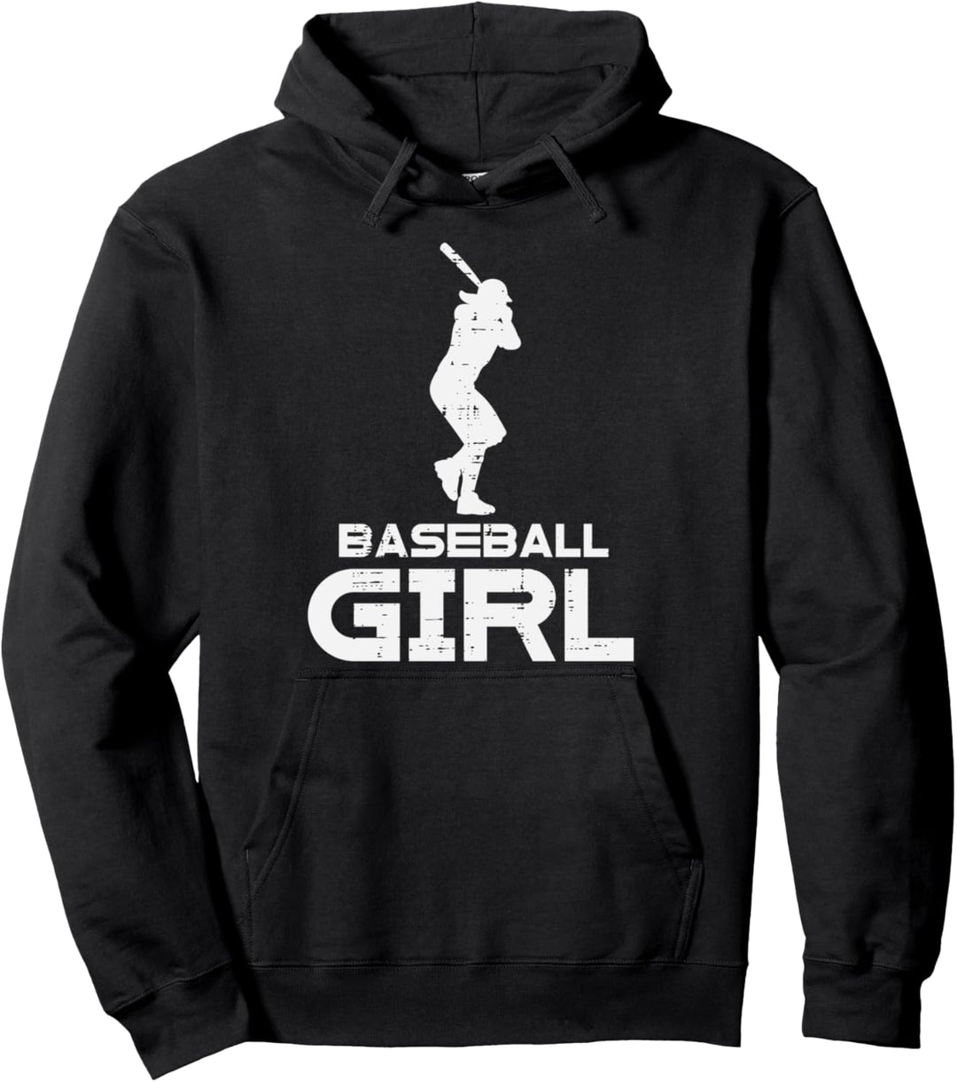 Baseball Girl Cool Sports Player Team Sister Girls Women Pullover Hoodie