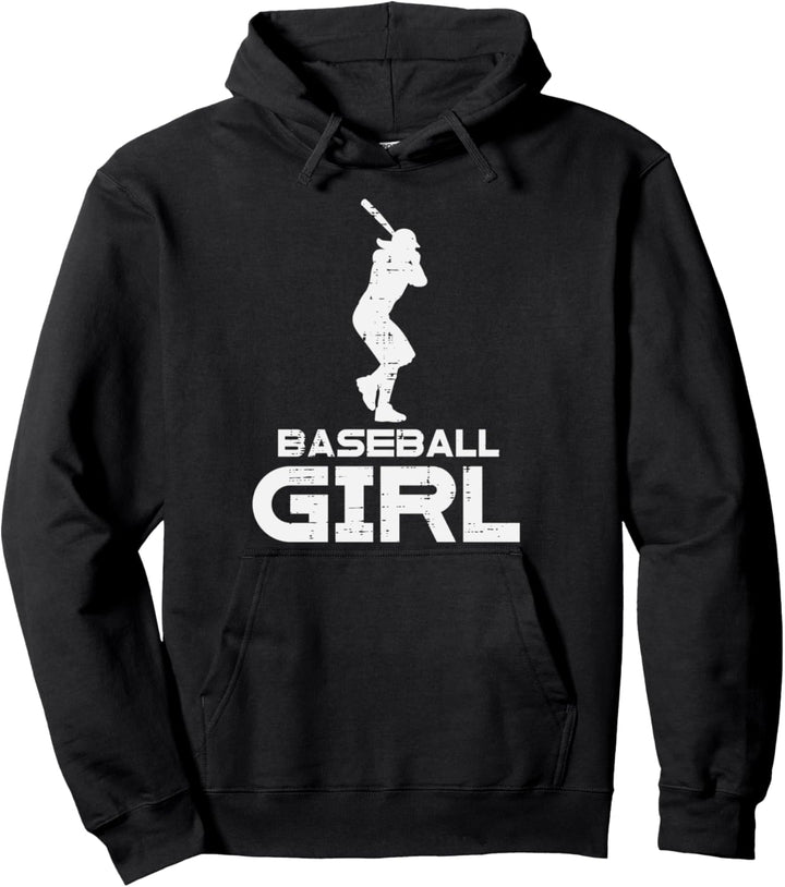 Baseball Girl Cool Sports Player Team Sister Girls Women Pullover Hoodie