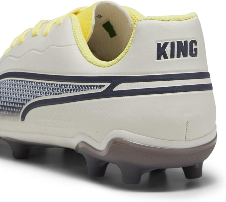 PUMA Unisex Kinder King Match Fg/Ag JrSoccer Shoe 38 EU Alpine Snow Asphalt Yellow Blaze, 38 EU Alpi