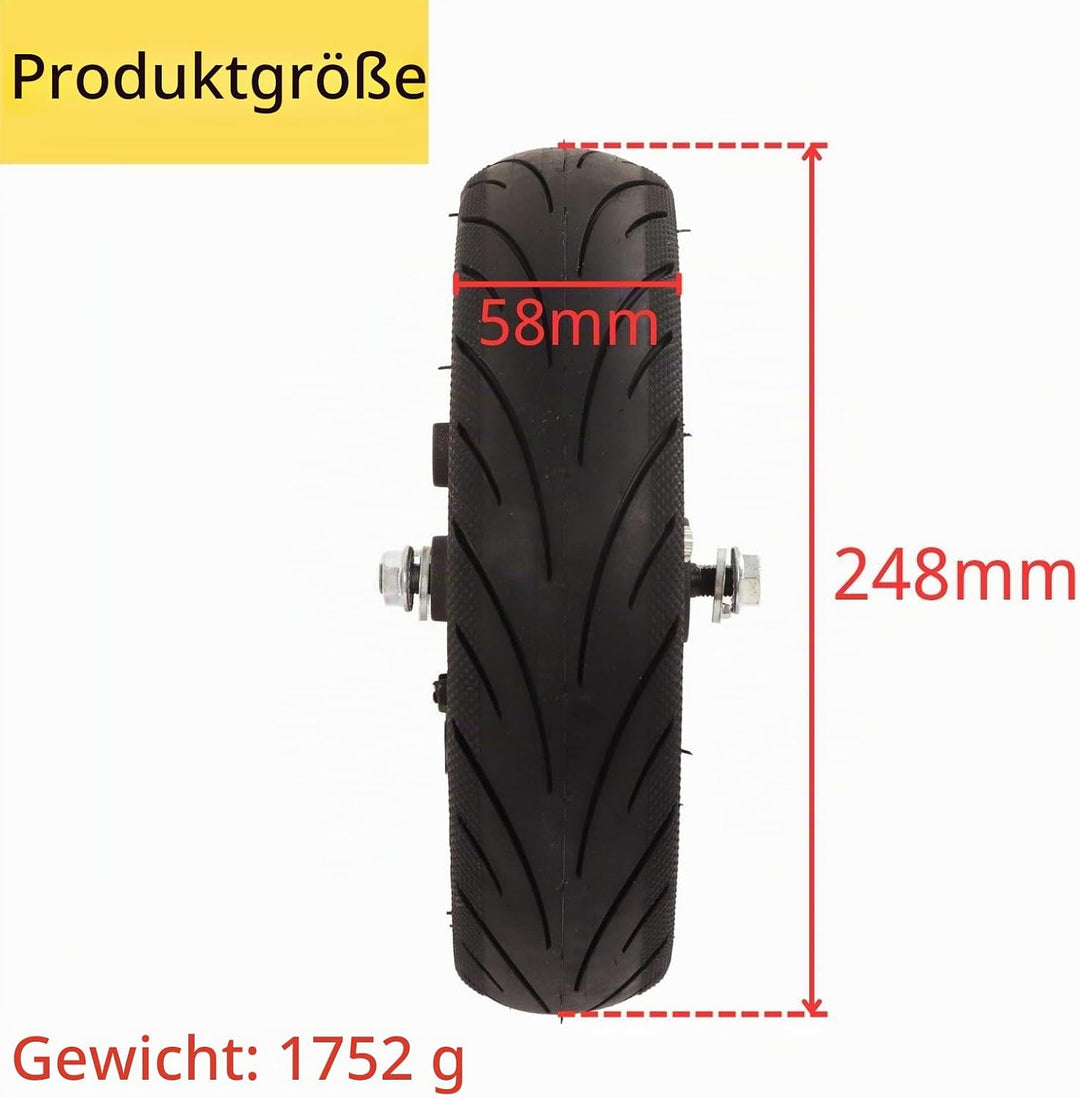 E-Scooter Vorderrad für Ninebot MAX G30/MAX G30D, 10 Zoll 60/70-6,5 Elektroroller Vorderrad Reifen m