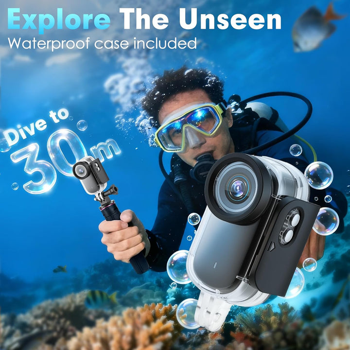 Mini Action Cam 4K wasserdicht 30M 180min Akku Body Cam Fahrrad | 4K Sensor, EIS Stabilisierung, 1,4