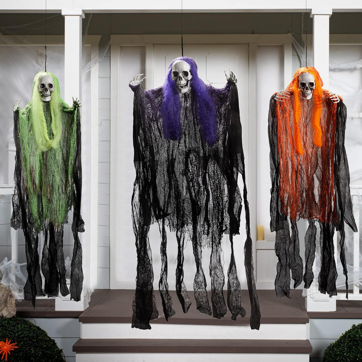 JOYIN Halloween-Sensenmann-Dekoration, 3 Stück, 89,7 cm, Halloween-Dekoration zum Aufhängen, Hallowe