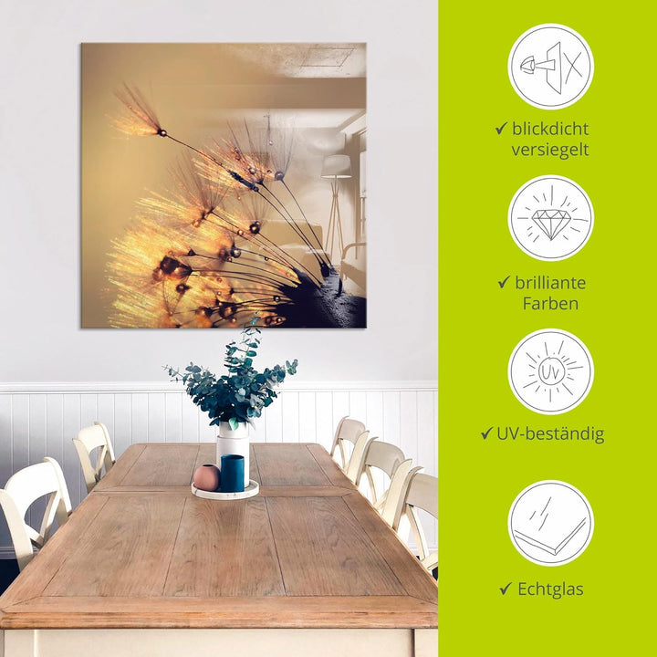 ARTland Glasbilder Wandbild Glas Bild einteilig 30 x 30 cm Quadratisch Innere Ruhe Wellness Pflanzen
