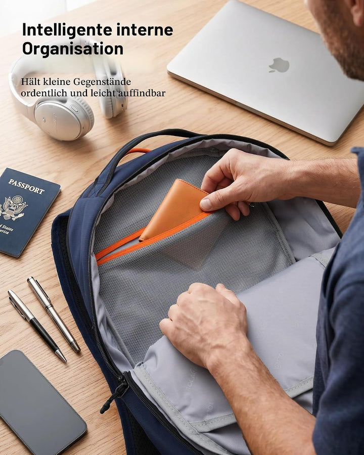 Tolaccea Reiserucksack 30L Damen Herren, Handgepäck Rucksack 16 Zoll Laptop | Nachhaltiges RPET. 180