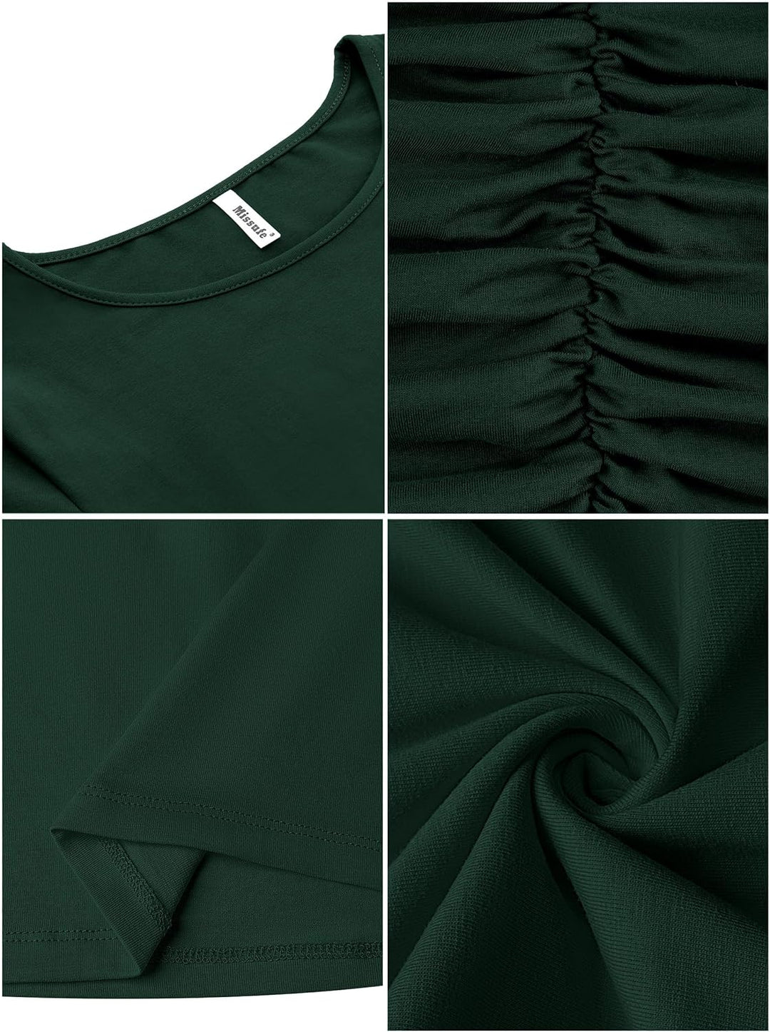 Missufe Damen Freizeitkleid Bodycon Enges Figurbetontes Bleistiftkleid Knielanges Kleider, XS Dunkel