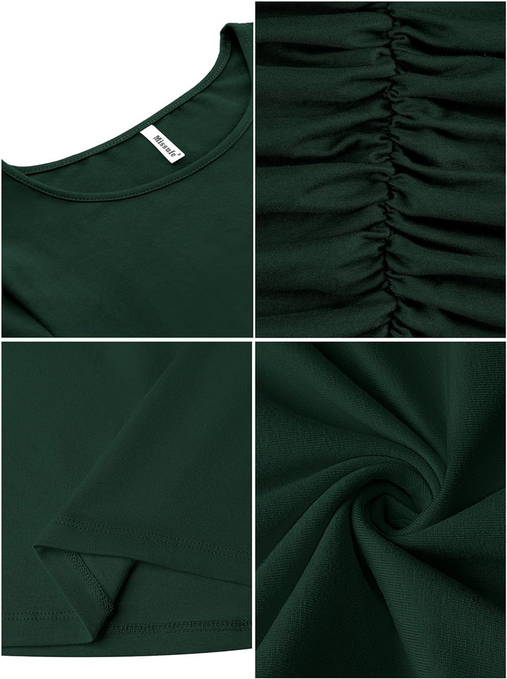 Missufe Damen Freizeitkleid Bodycon Enges Figurbetontes Bleistiftkleid Knielanges Kleider, XS Dunkel
