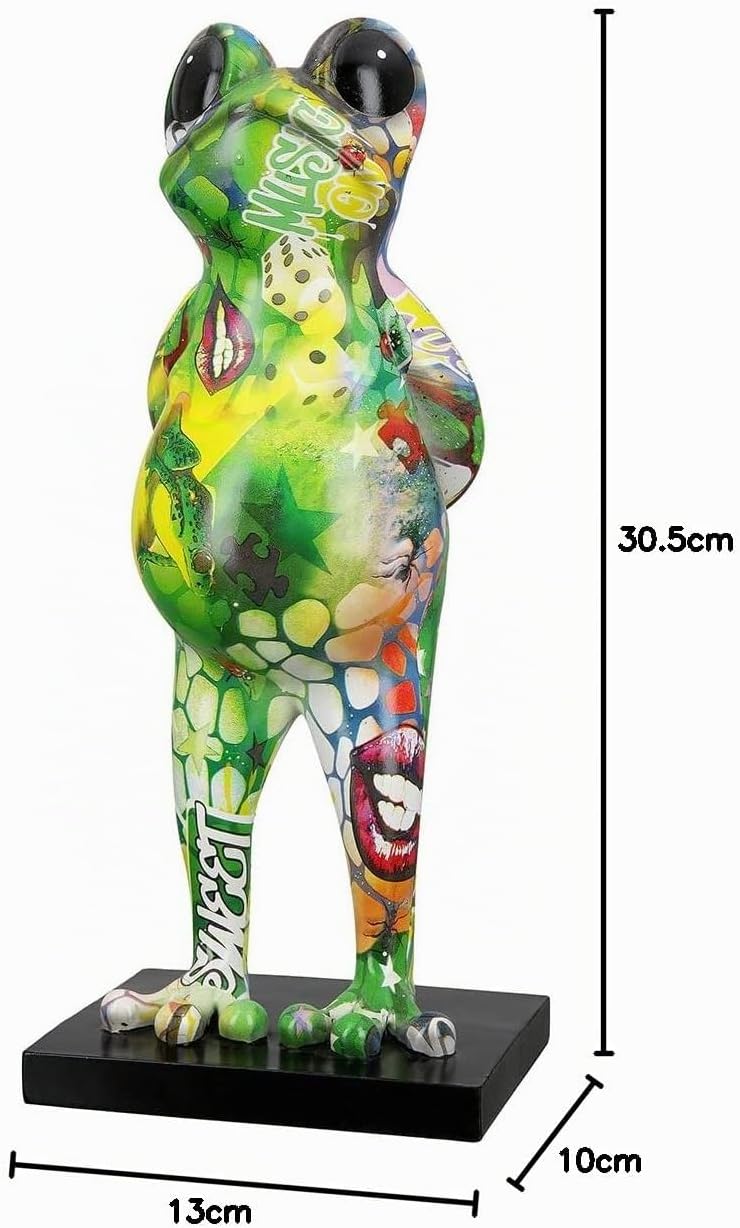 Casablanca Deko Tier Figur Skulptur Frosch - Moderne Kunst Dekoration aus Kunstharz - Street Art Des