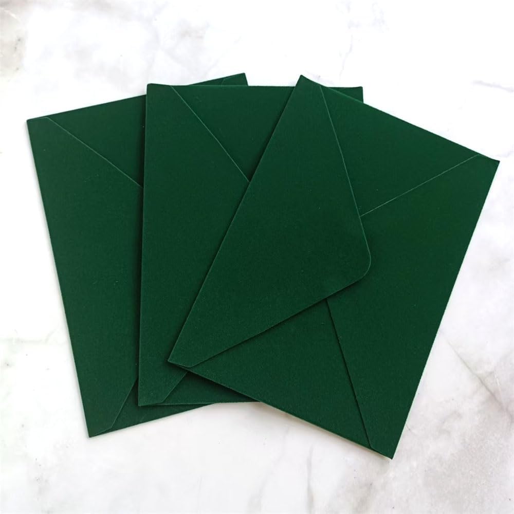 MillaSaw Samtige Hochzeitsumschläge 13,5 x 19,5 cm für Einladungen, dunkelgrün, 20 Stück, dunkelgr&#