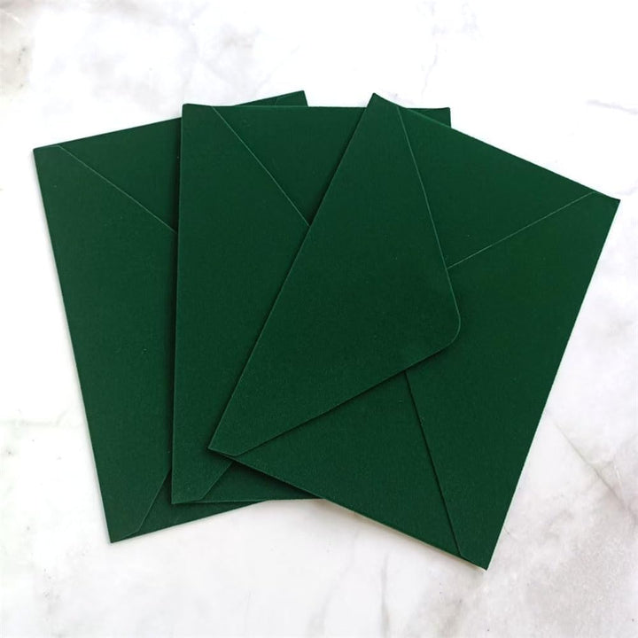 MillaSaw Samtige Hochzeitsumschläge 13,5 x 19,5 cm für Einladungen, dunkelgrün, 20 Stück, dunkelgr&#