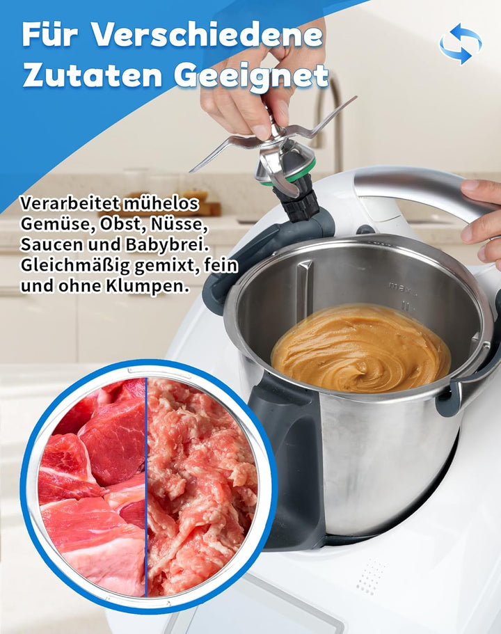 TM5 TM6 Messer für Thermomix Edelstahl Ersatzmesser Kompatibel mit Vorwerk TM5 TM6 TM7, Mixmesser mi